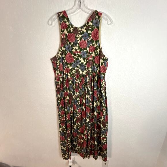 Carolart Design Vintage Teacher Dress Womens Size Medium Floral Cotton Jumper - Picture 7 of 8